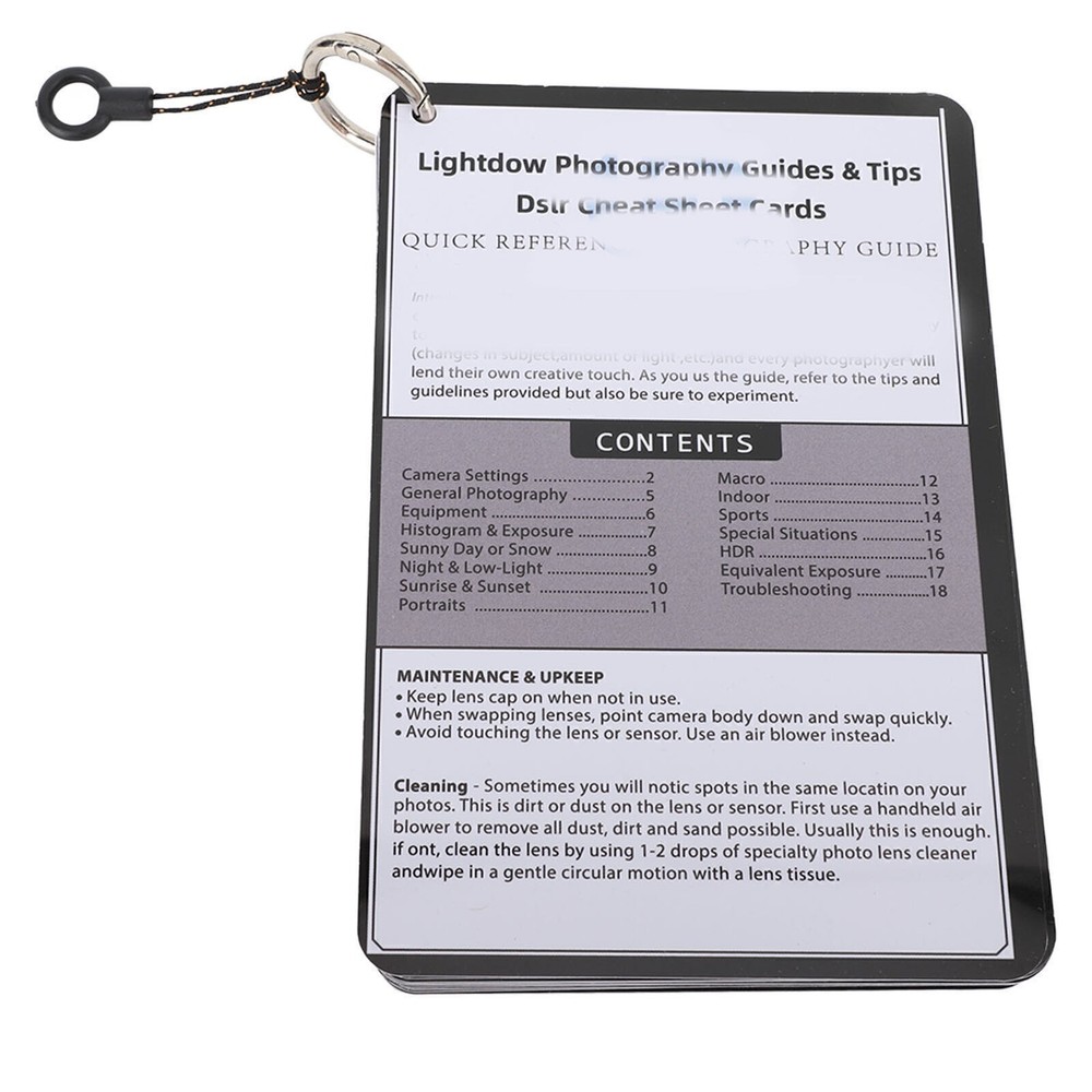 DSLR Cheat Sheet White Balance Gray Card Bundle Quick Reference Guides Master