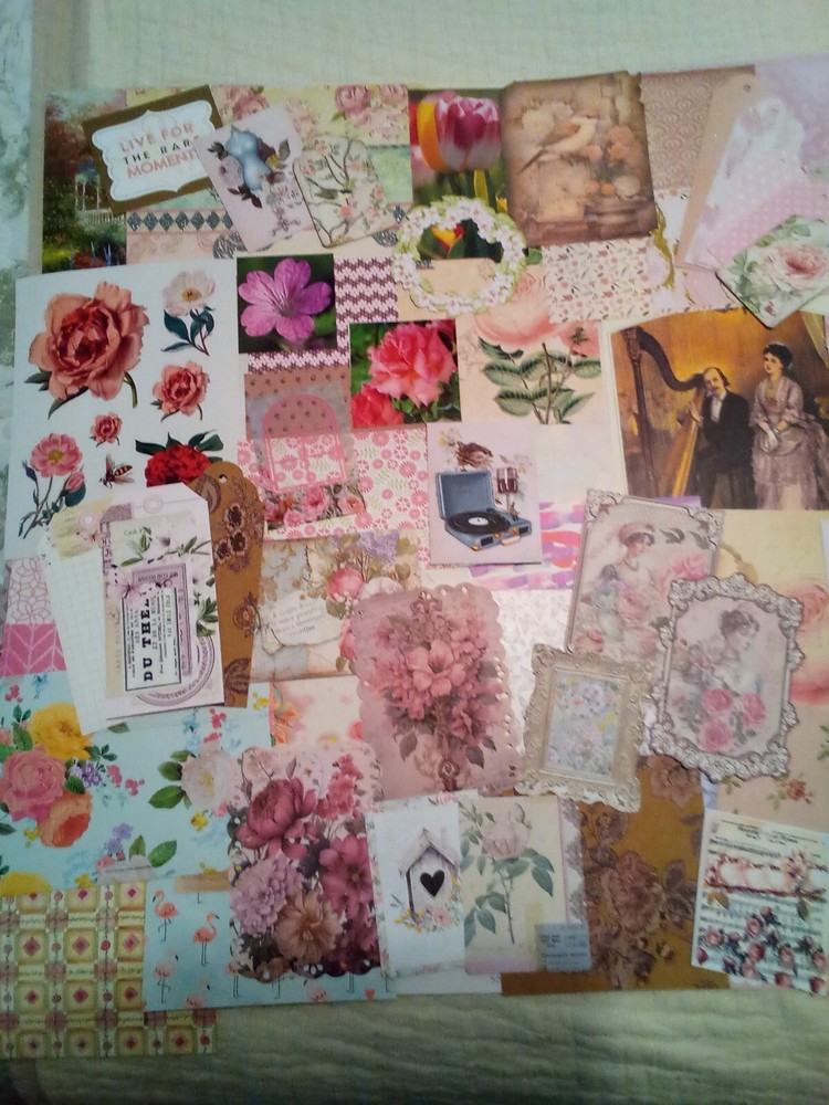 Junk Journal Supplies, 124 Pc. Pink