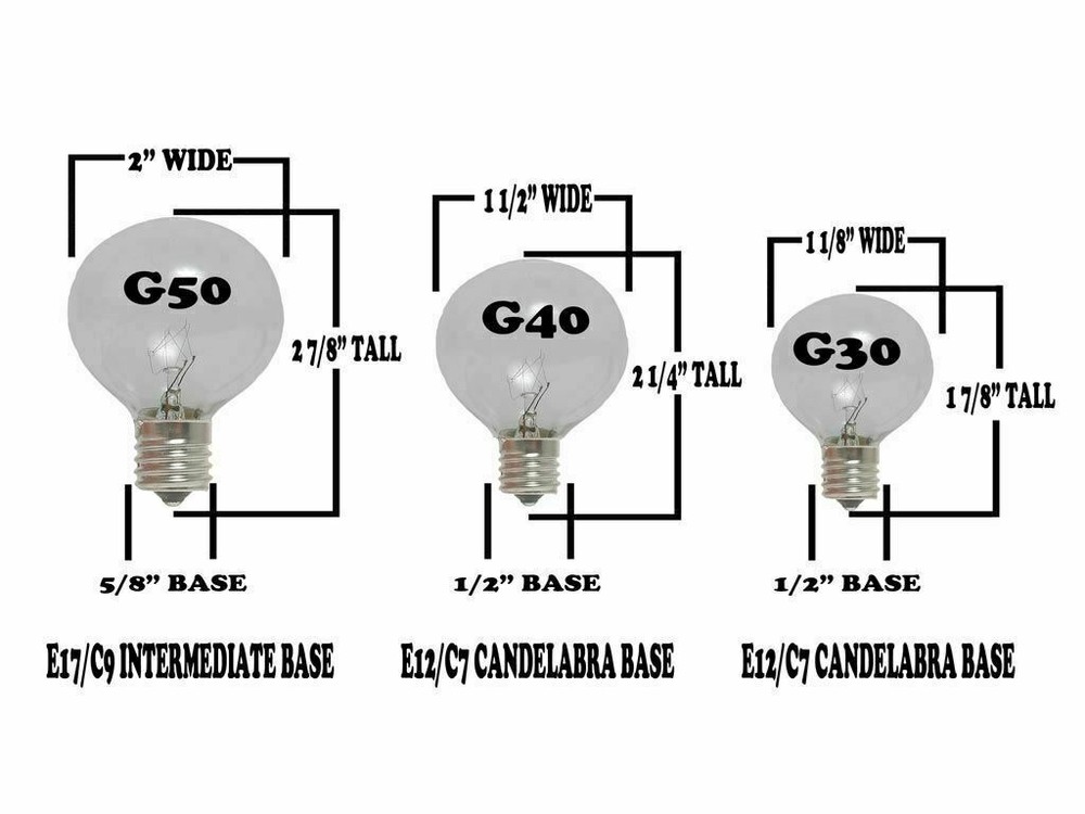 G40 5Watt Globe Lights-5 Pack-GKI/Bethlehem- 7 Variations