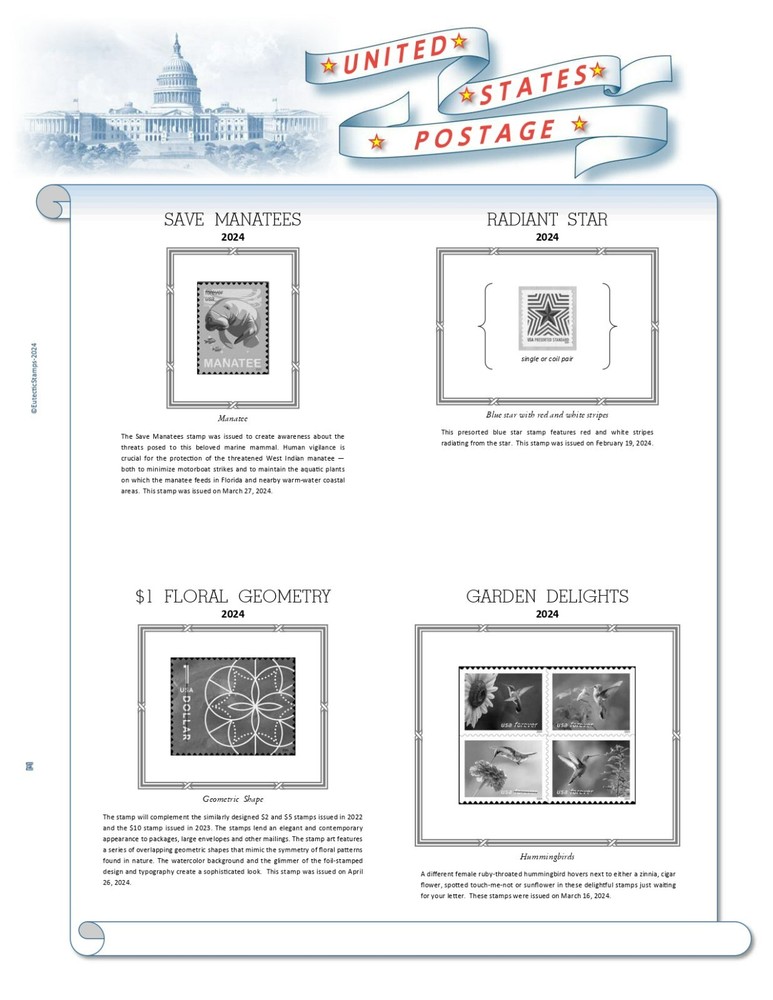 2024 U.S. Regular Issue Singles SIMPLIFIED Supplement (White Ace Alternative)