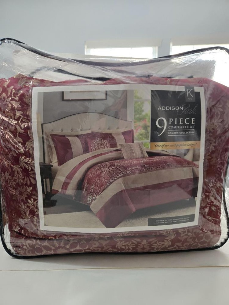 JLA Home Red Samara 9-Pc. King Comforter Set