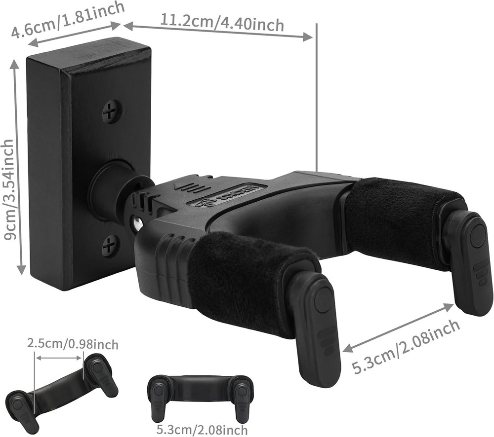 Adjustable Guitar Wall Mount Hanger with Auto Lock - For All String Instruments