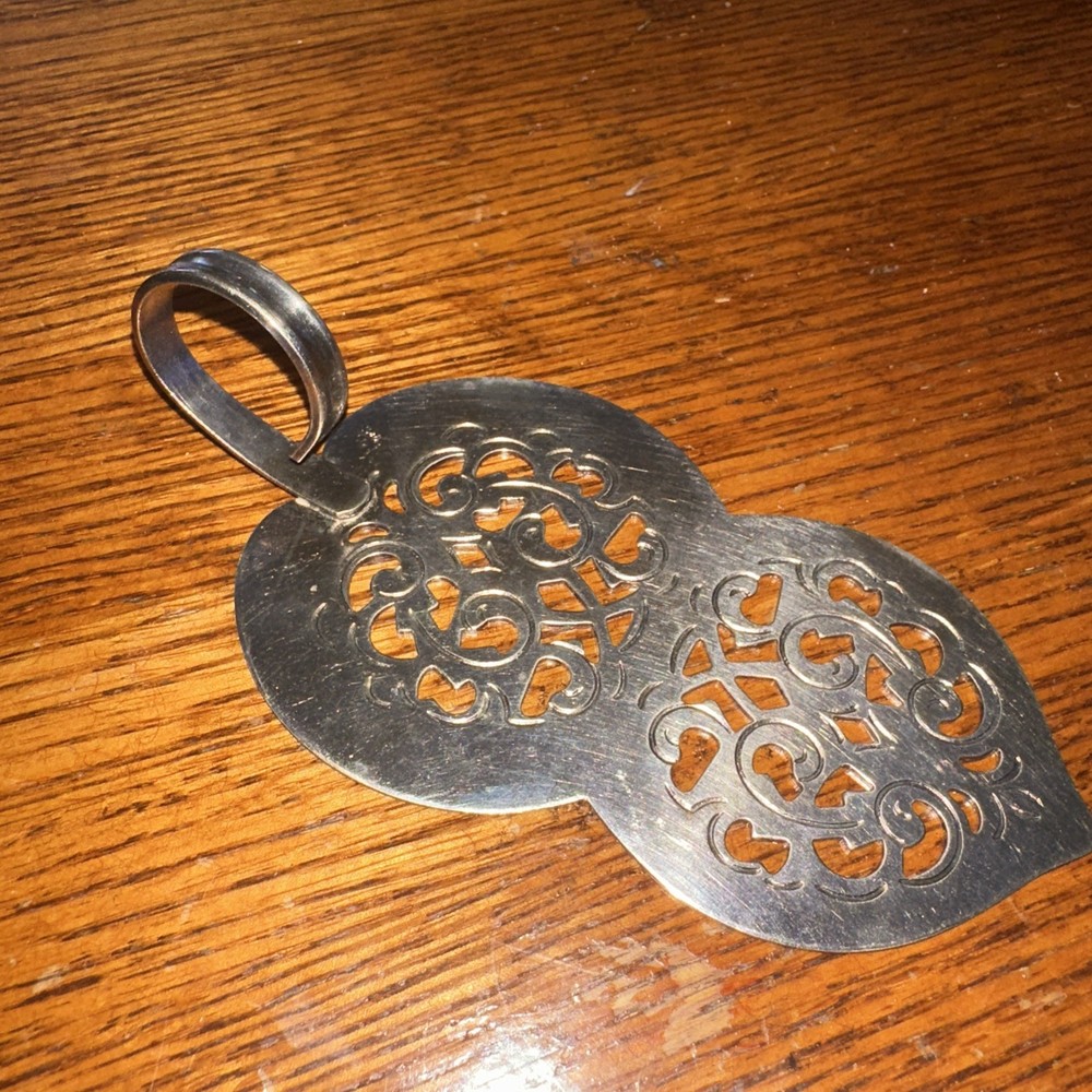 Vintage Denmark Silver Plated Dessert Pastry Pie Cake Server Finger Loop