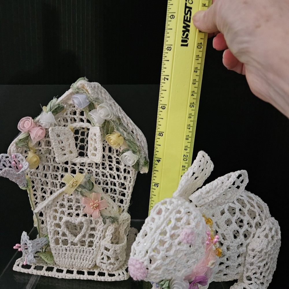 Crochet Easter Bunny & Spring Cottage House 7"