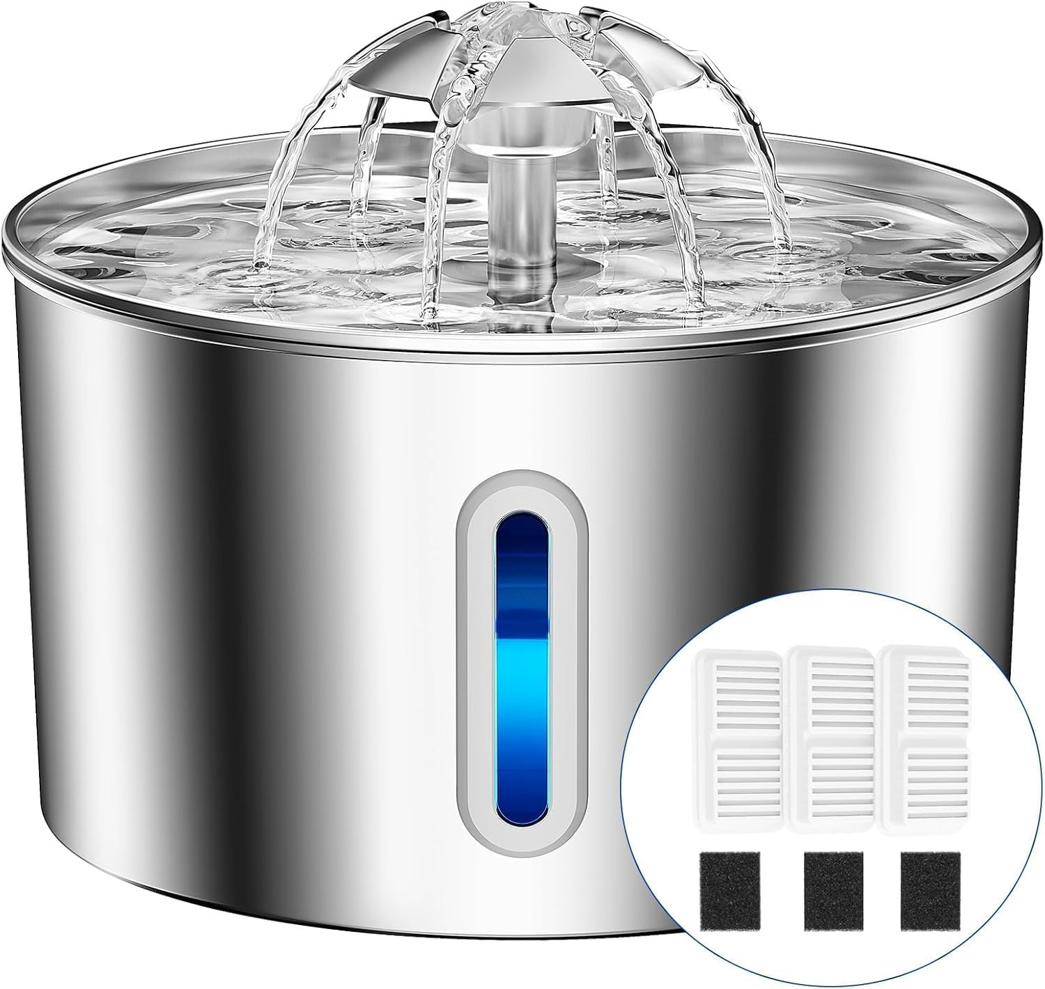 Cat Water Fountain Stainless Steel - 74oz/2.2L Pet Gift Dog Water Dispenser Auto