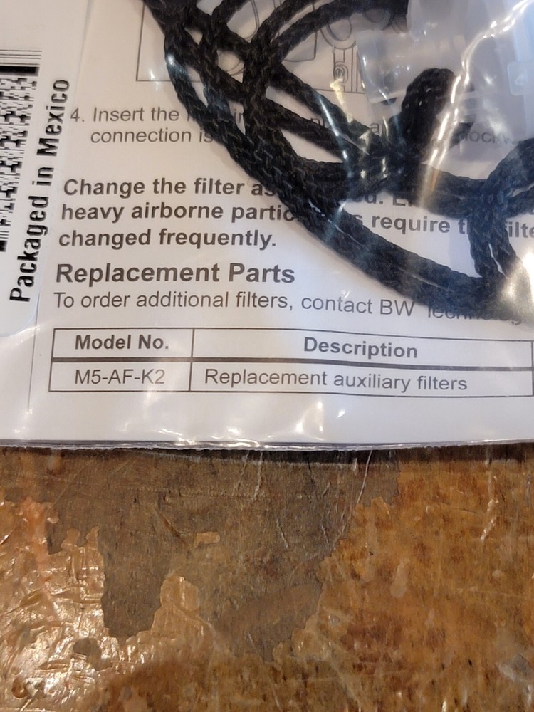 BW Technologies Honeywell M5-AF-K2 Auxiliary pump filter 5pk E1