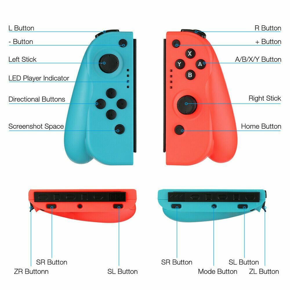 For Nintendo Switch /Switch Lite (L/R) Wireless Bluetooth Controllers With Grib