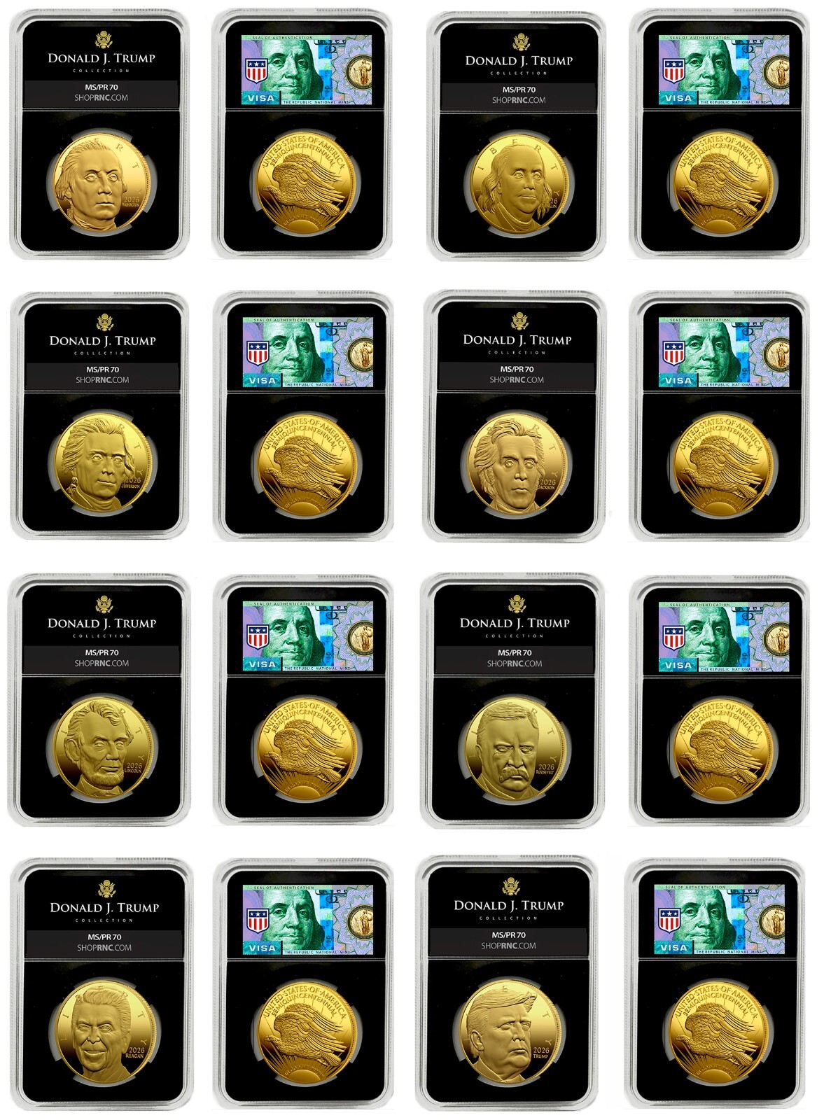 2026 US Presidents Gold Double Eagle Commemorative Set (8 Coins)