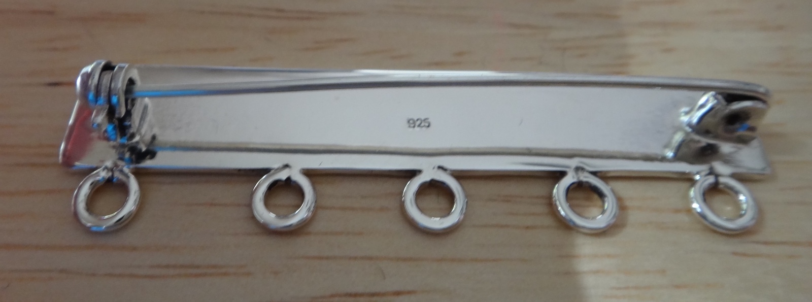 Sterling Silver 6 gram 50mm Engravable Charm Pin for 5 Charms