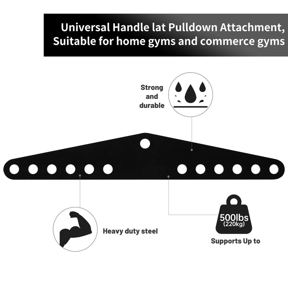 D Handle Cable LAT Pull Down Bar Tricep Rope Crossover Row Attachments Machin...