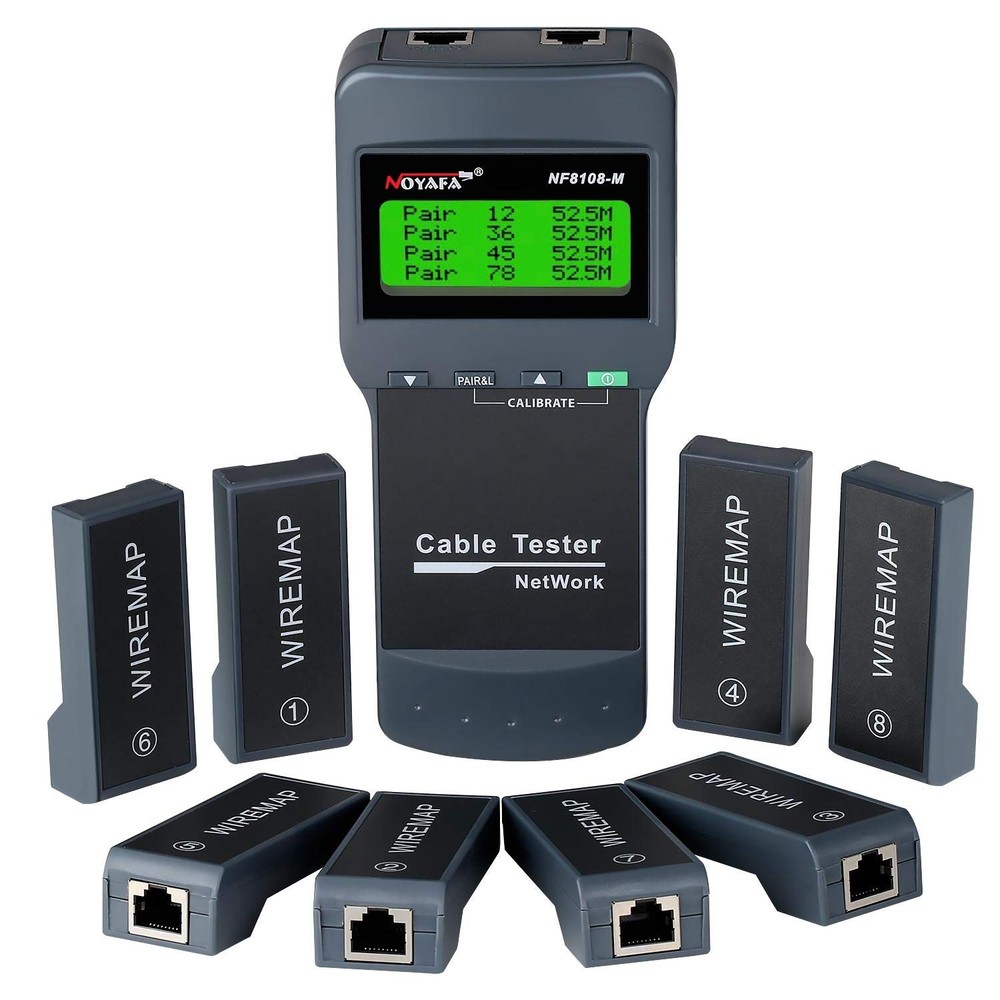 NF-8108M NetWork Lan Cable Tester Wire Length Tester 8 Remote Units Check Error
