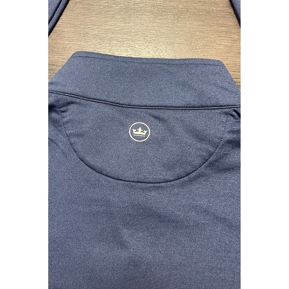 Peter Millar Mens Blue Quarter Zip Pullover Glooko Logo Performance Golf Large