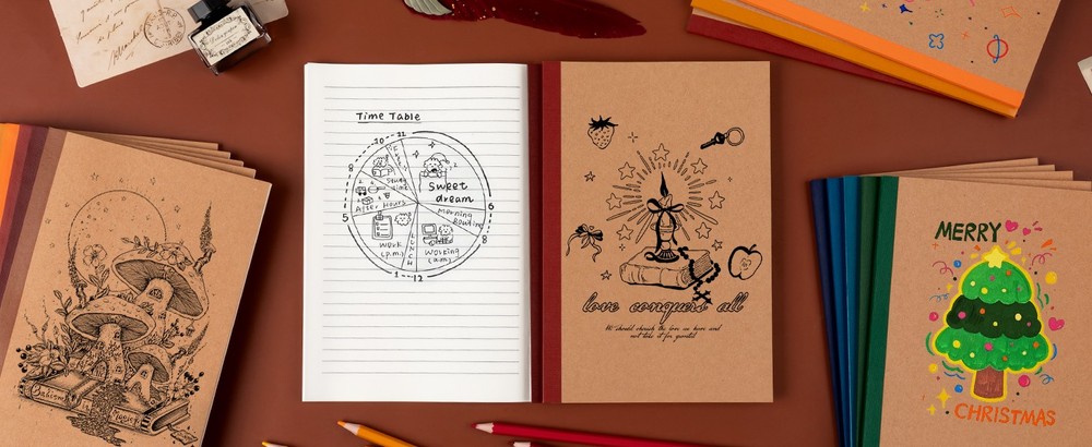 ALK Blank Notebook Journals Bulk, A5 Unlined Paper posit Notebook