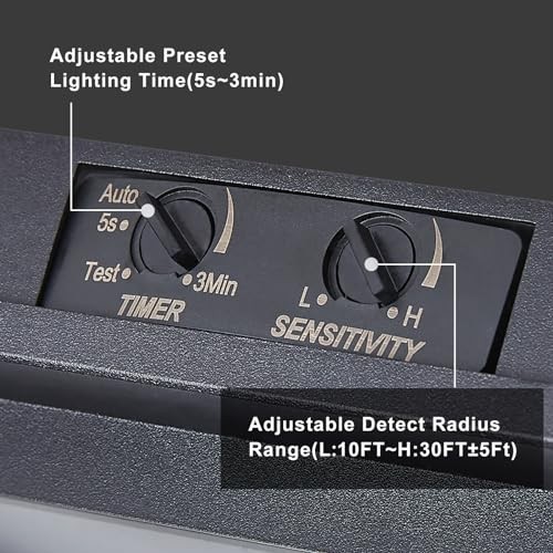 Adjustable Motion Sensor Ceiling Light Fixture 11Inch Square Textured Black