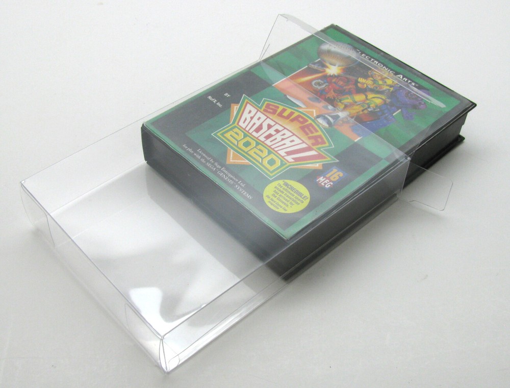 10x SEGA GENESIS OVERSIZED EA CASE CIB -CLEAR PLASTIC PROTECTIVE BOX PROTECTOR