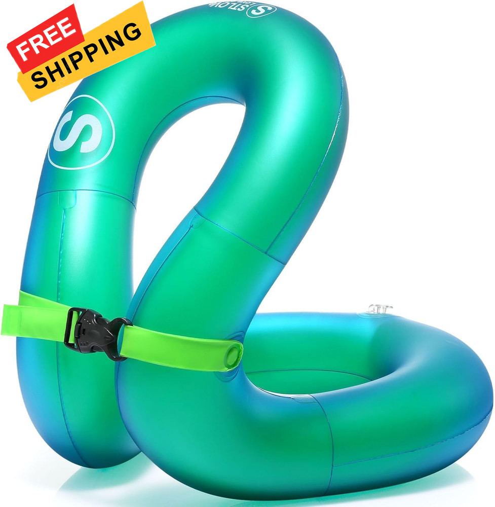 Swim Vest, Inflatable Jacket, Pool Floaties, Lightweight Small, Green-S