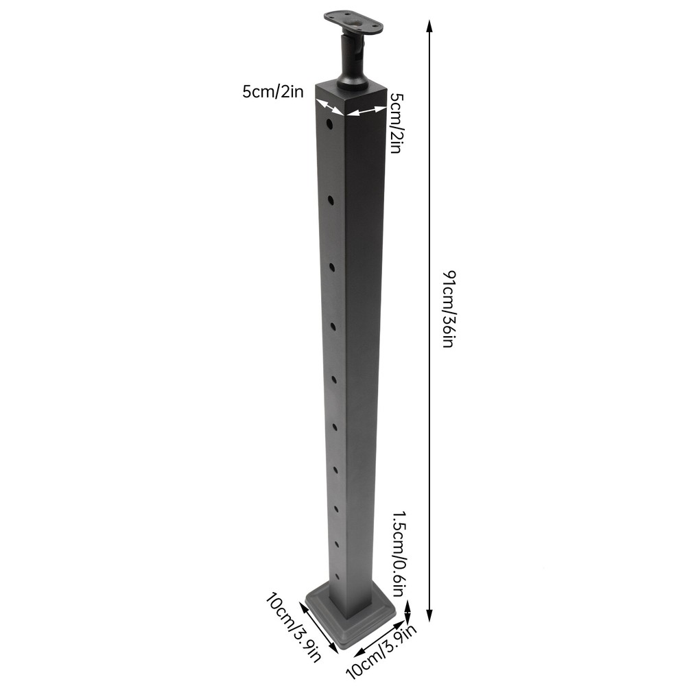 Adjustable Cable Railing Post - 36"x2"x2" Stainless Steel Column