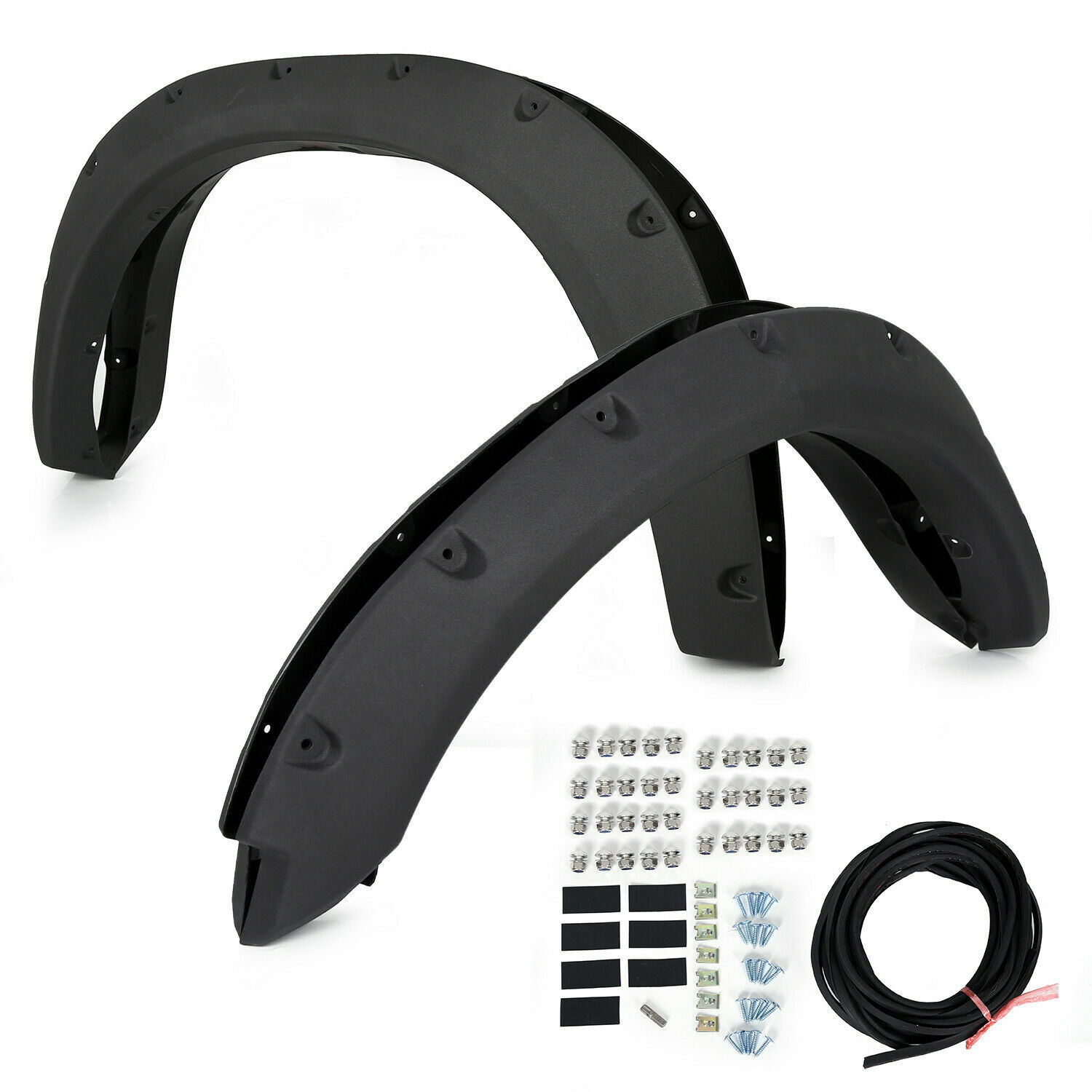 FOR 2009-23 19 DODGE RAM 1500 TEXTURED POCKET RIVETED STYLE WHEEL FENDER FLARES