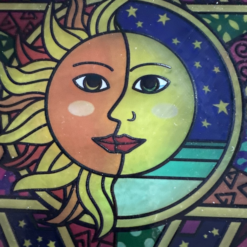 Glass Sun And Moon Eclipse Suncatcher 6"