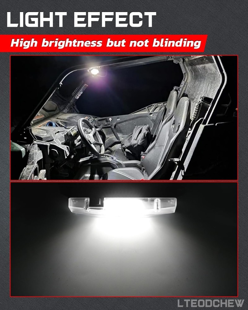 UTV Interior Dome Light, LTEODCHEW Universal Roll Bar Mount LED Light for UTV...