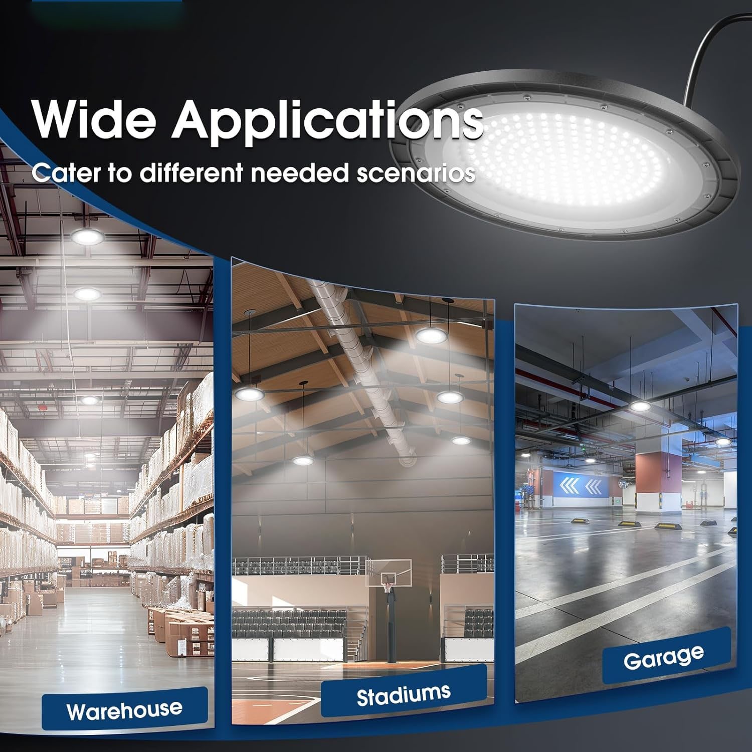 10 Pack 500W UFO LED High Bay Light Industrial Factory Warehouse Shop Commercial