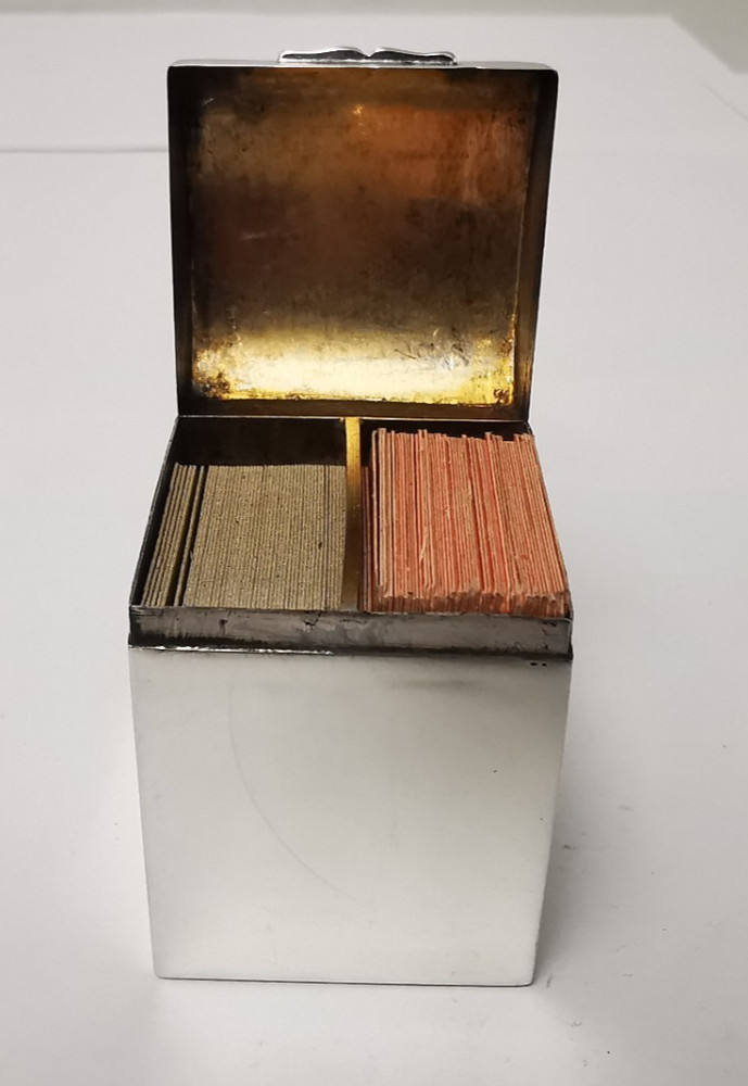 Solid Silver Miniature Playing Cards Box - Chester 1911