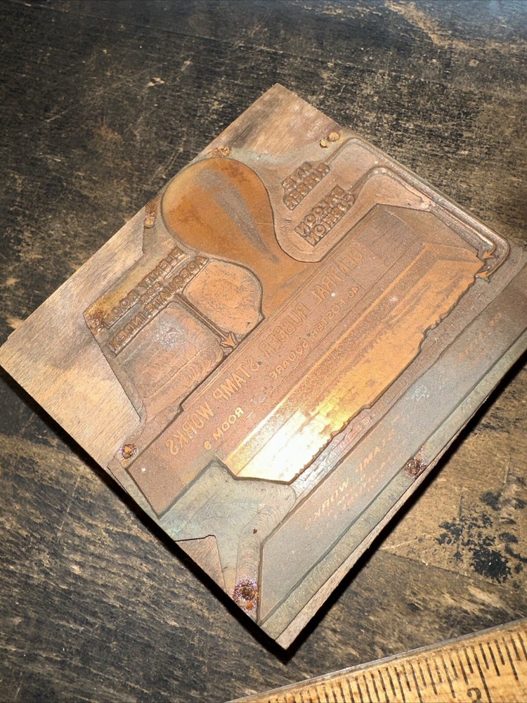 Print Block ( Old Rubber Stamp ) Copper Face