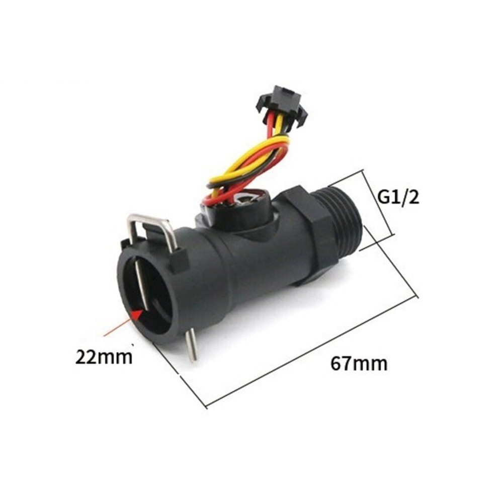 DN15 Flow Sensor for Water Heaters with Color Coded Leads and Easy Installation