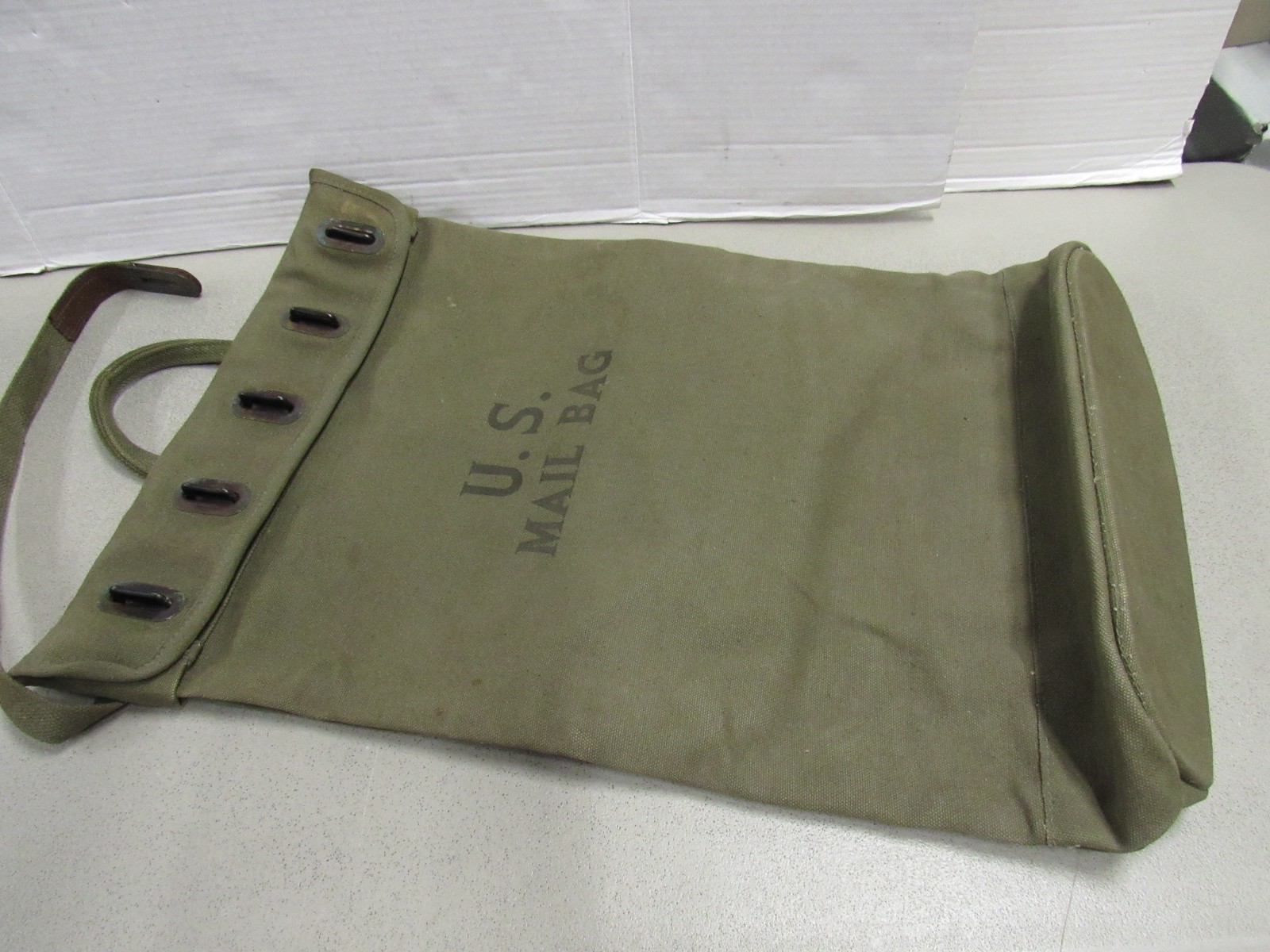 Korean War Era US Mail Bag w/ Locking Strap Canvas 1950 Dated Post WW2