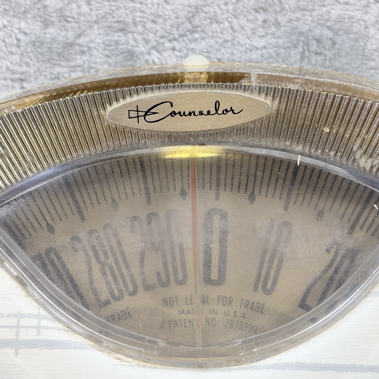 Vintage Counselor Bathroom Scale Atomic Starburst MCM White Gold Made in USA