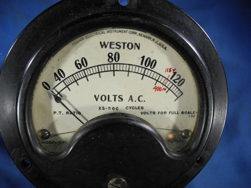 Weston Electrical Instruments Model 642 Volt Meter 0-130VAC (TESTED)