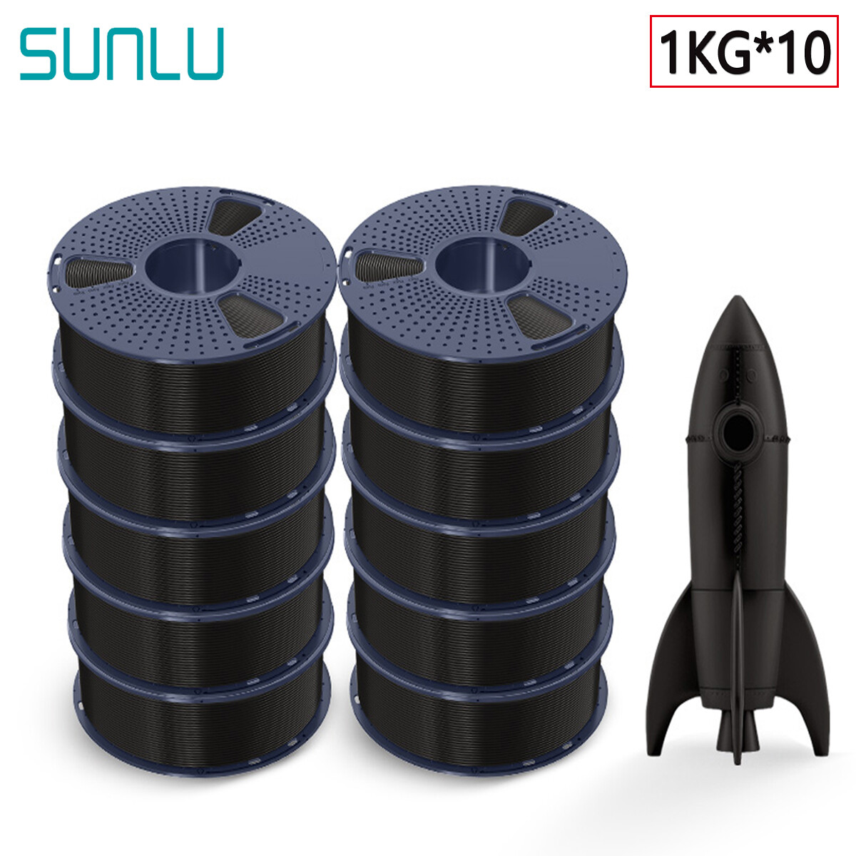 SUNLU 10KG PLA PLA+2.0 Meta SILK PETG ABS 3D Printer Filament 1.75mm 1KG/ROLL