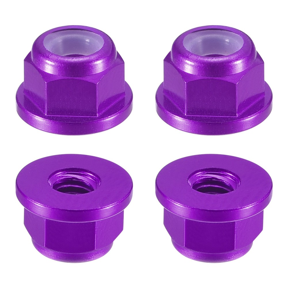 Nylon Insert Hex Lock Nuts, 4pcs - M3x0.5mm Self-Locking Nut(Purple)