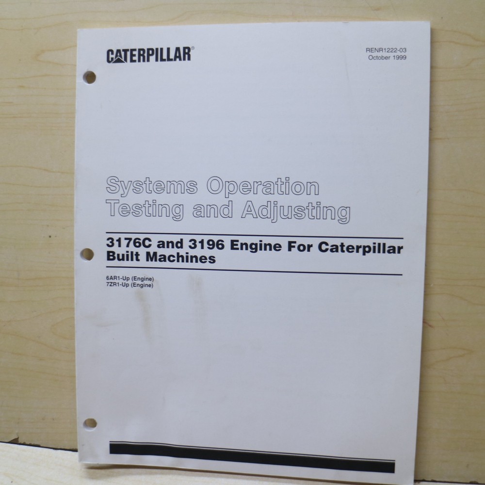 CATERPILLAR 3176C 3196 Engine System Operation Test Adjusting Service Manual