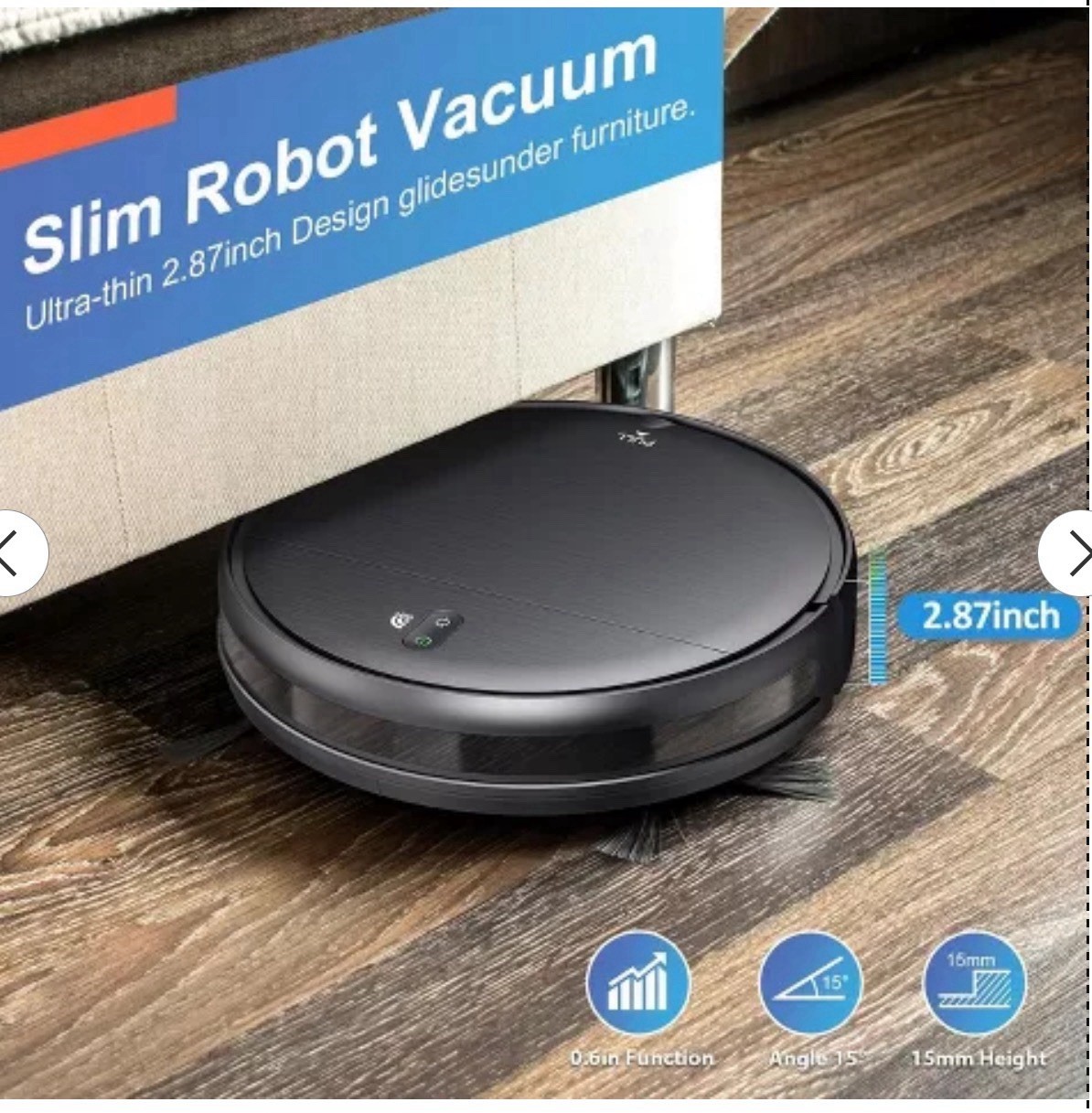 MAMNV BR151 Robot Vacuum and Mop, with APP/Remote, Black