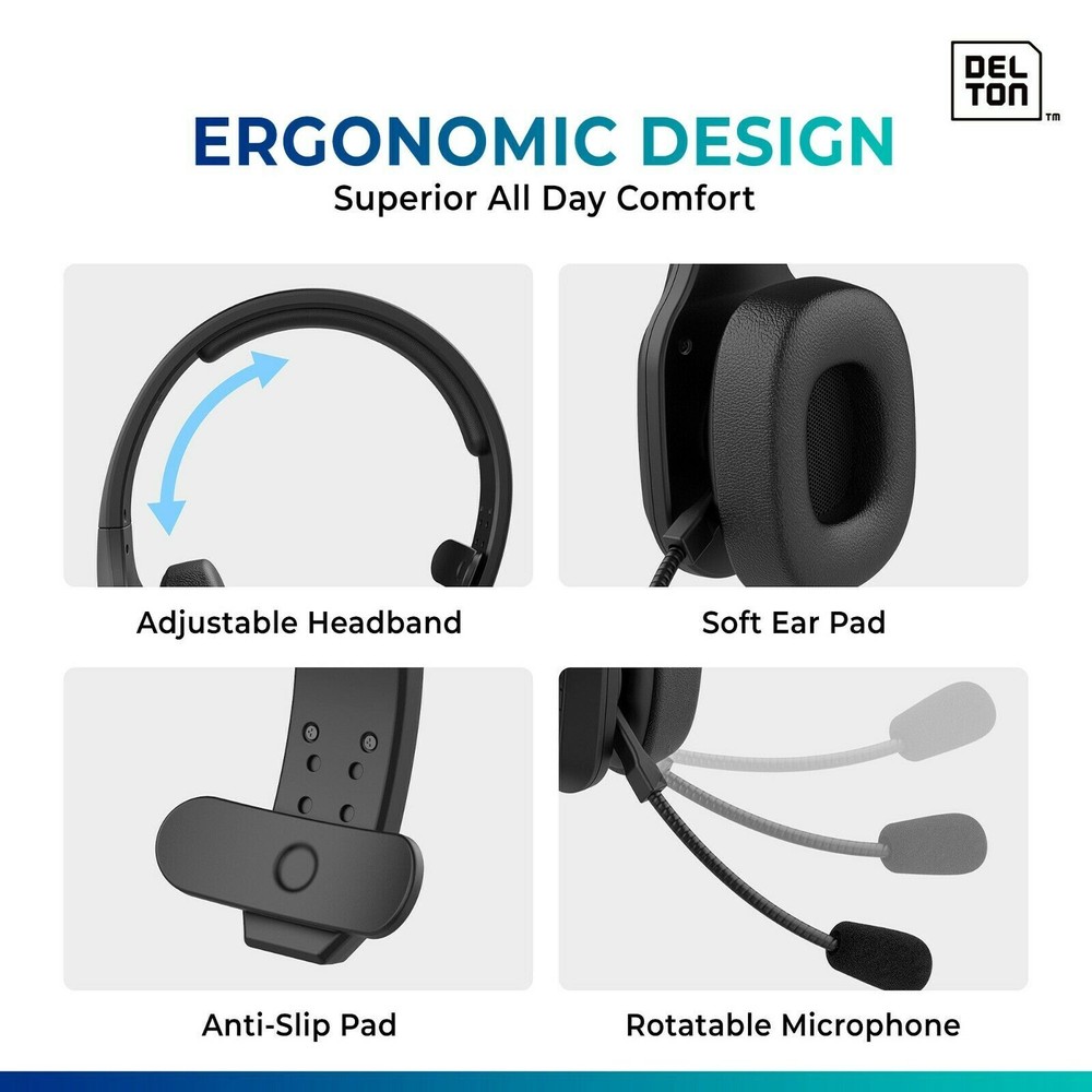 Delton Professional Wireless Computer Headset with Mic
