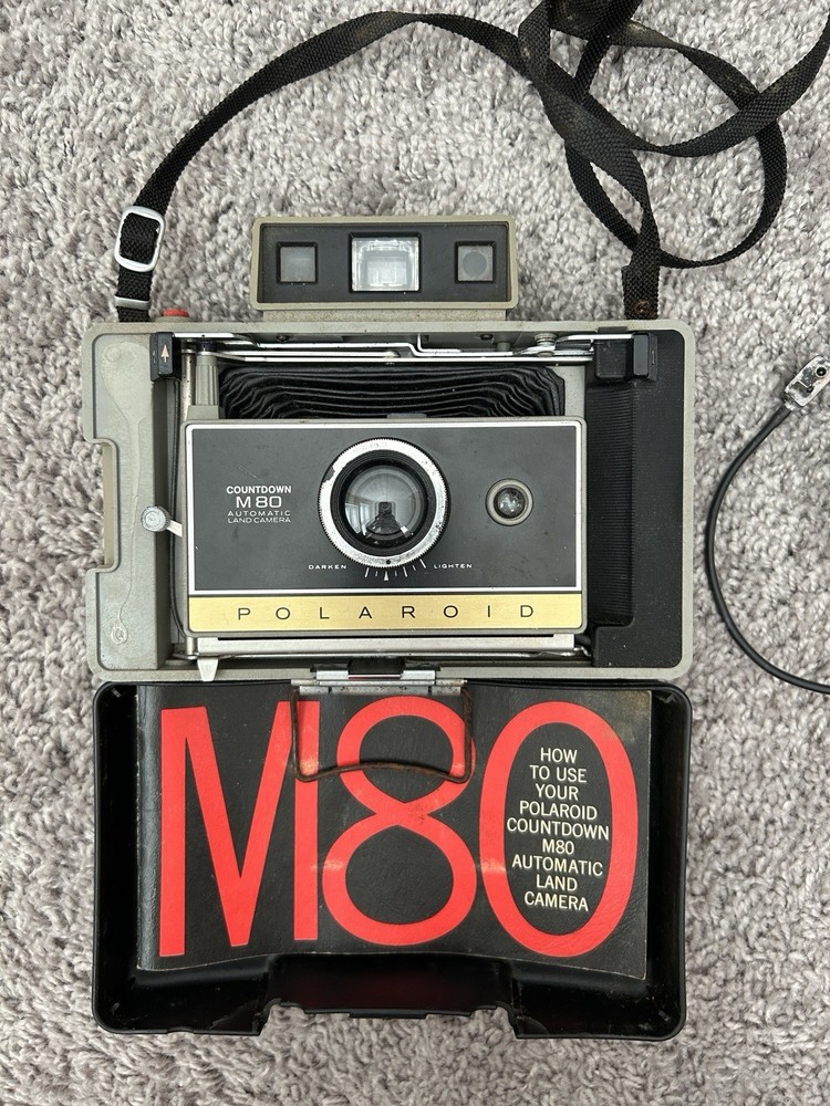 Vintage Polaroid Camera With Case M80 Not Tested