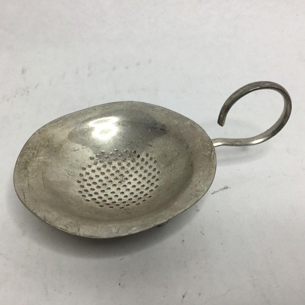 Vintage Silver Plated Tea Strainer Footed Unmarked