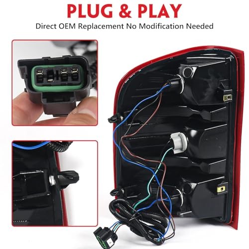 Right Tail light Assembly Compatible with Right (Passenger Side) Red Trim