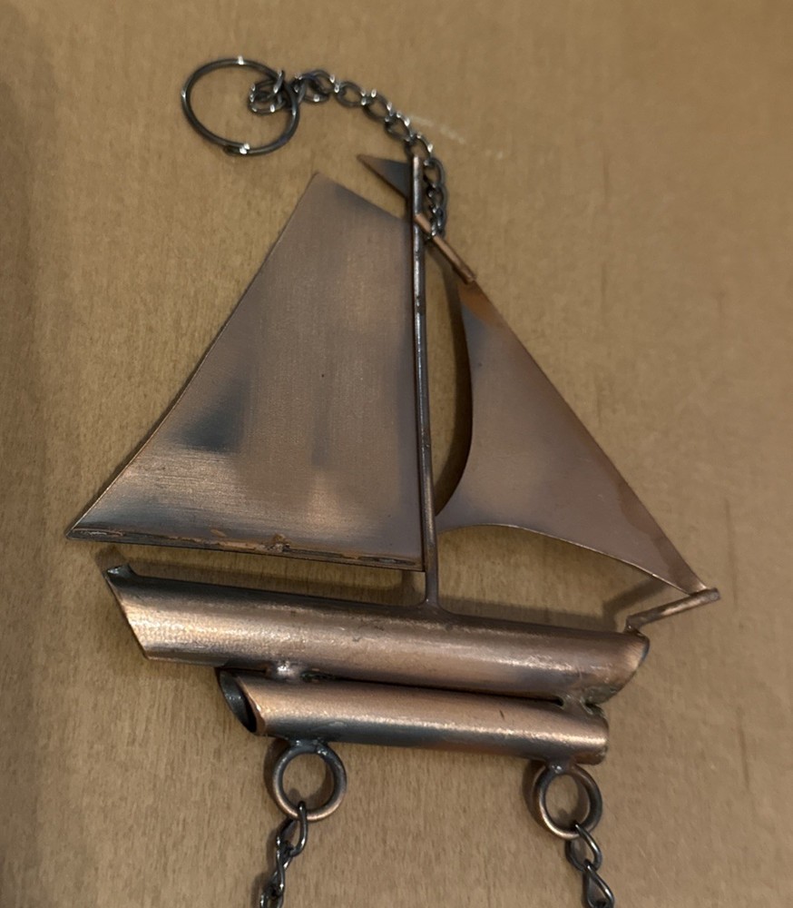 Copper Sailboat Wind Chime 15"