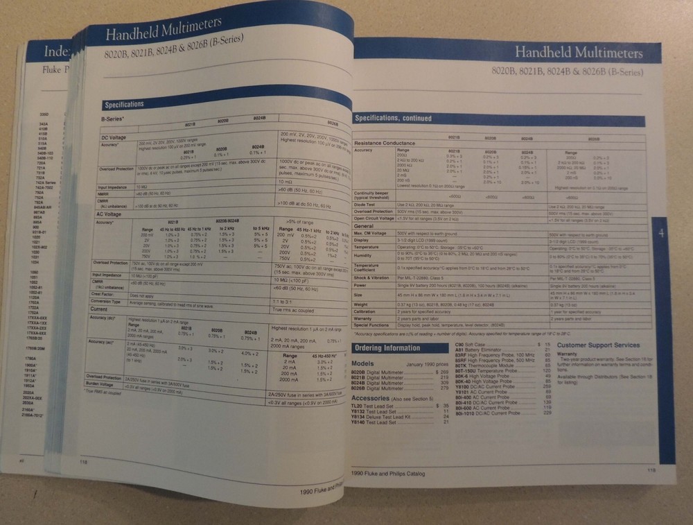 Fluke Philips test & Measurement Catalog 1990