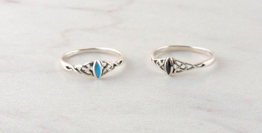 Sterling Silver Celtic Black Onyx Ring - Free Gift Packaging