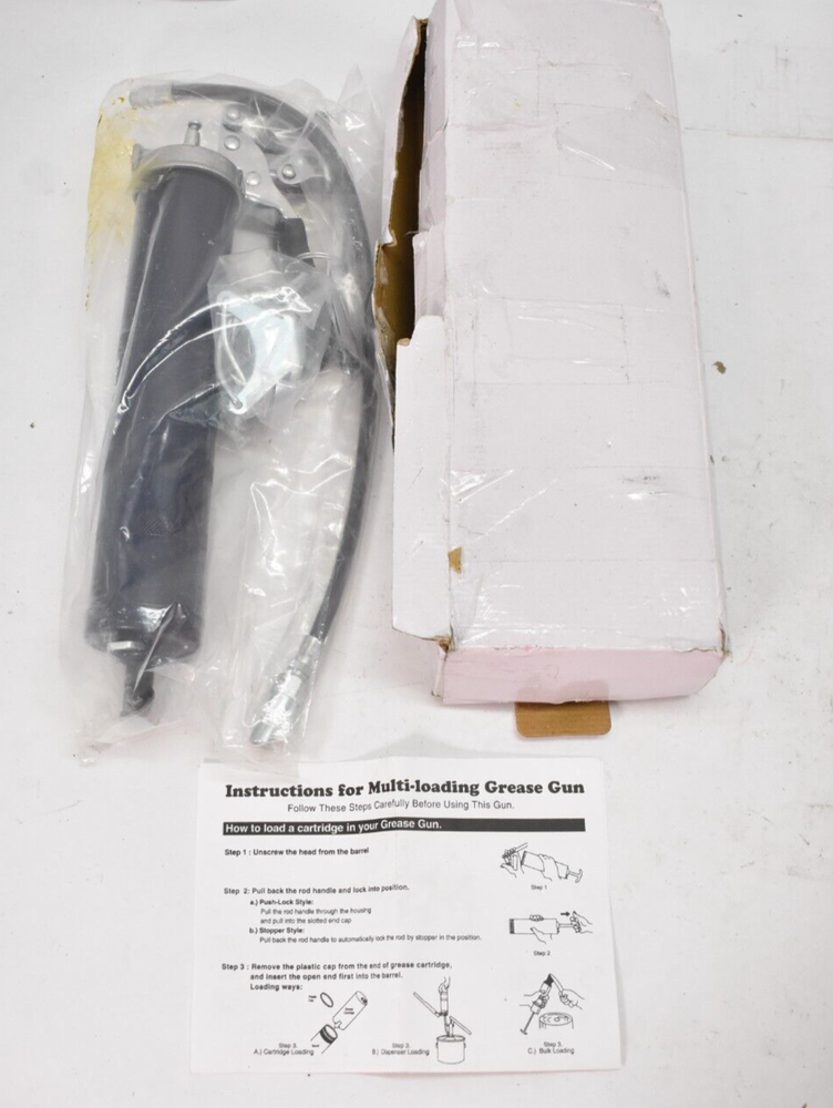 Exxo Multi Loading Grease Gun Assembly w Instructions Cartridge Loading