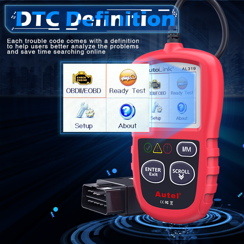 Autel Autolink AL319 OBD2 Scanner Code Reader Check Engine Fault Car Diagnostic