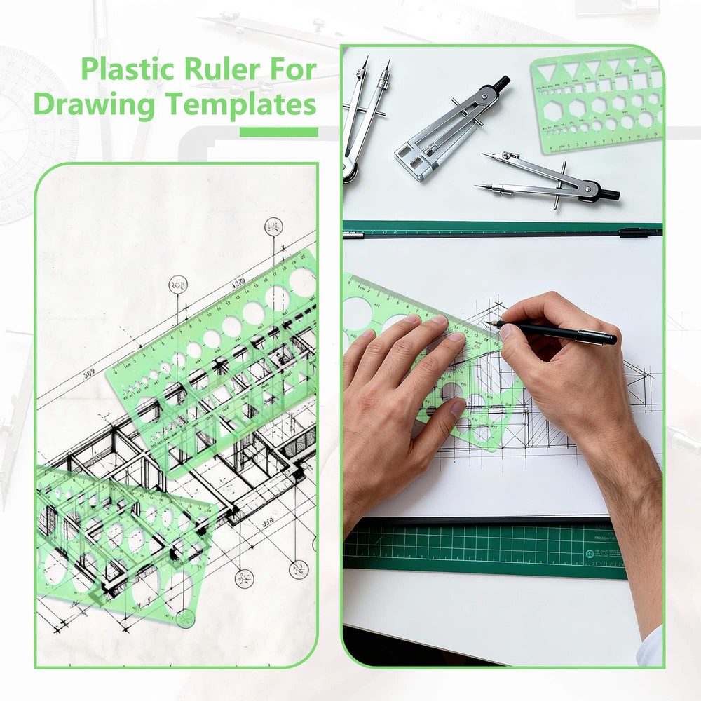 3PCS Circle Template，Plastic Circle Stencils, Geometric Circle Template for D...
