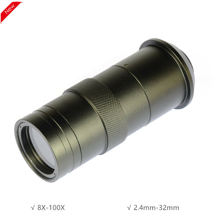 8X-100X C-Mount Microscope Lens C Mount Zoom Lens 25MM For Microscope Camera