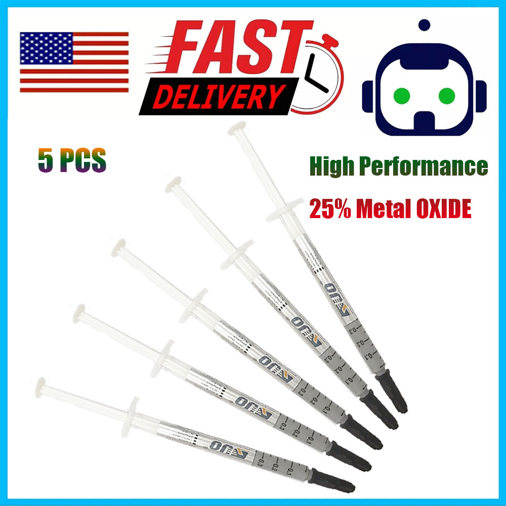 5pcs High Performance Gold Thermal Grease CPU Heatsink Compound Paste Syringe