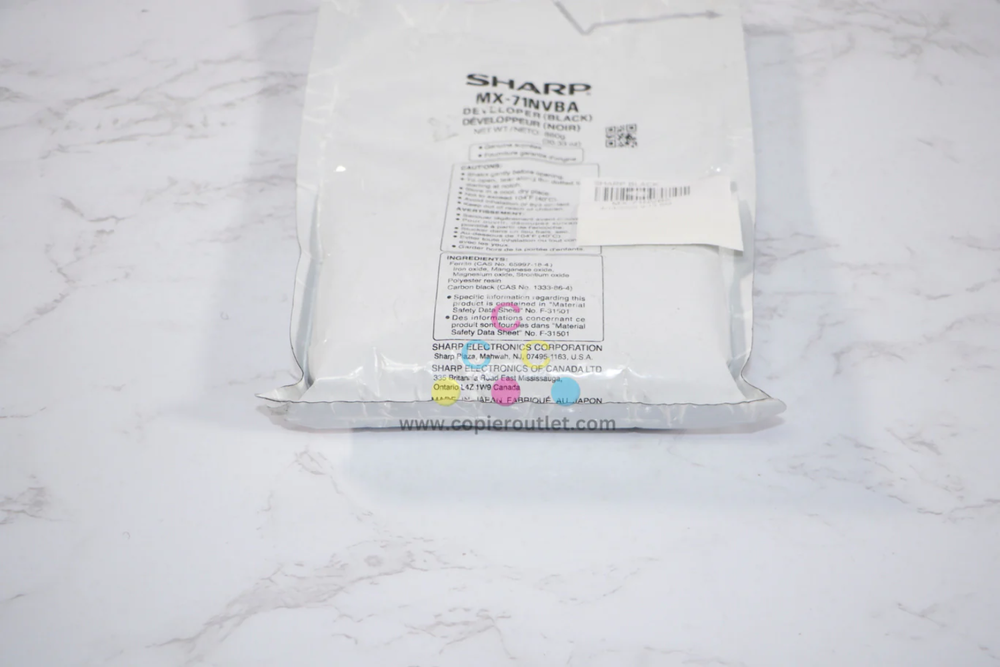 New OEM Sharp MX6201N,MX7001N Black Developer MX-71NVBA / MX71NVBA