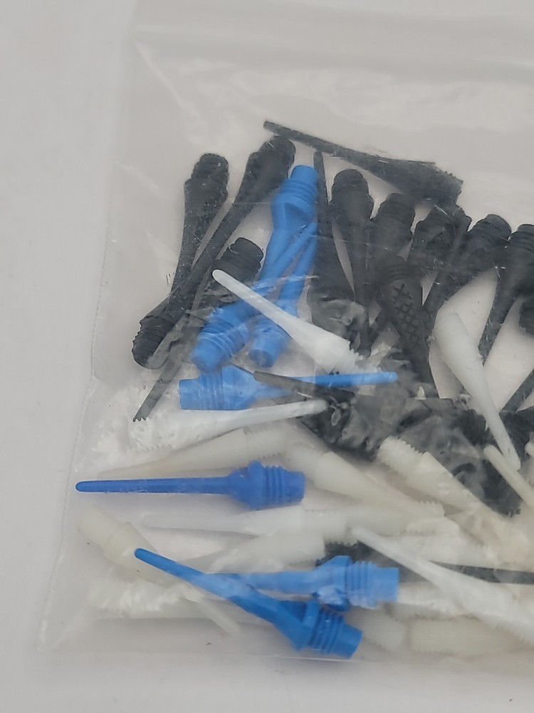 Soft Tip Dart Points Lot 53 Pieces White Blue Black Replacement Tips