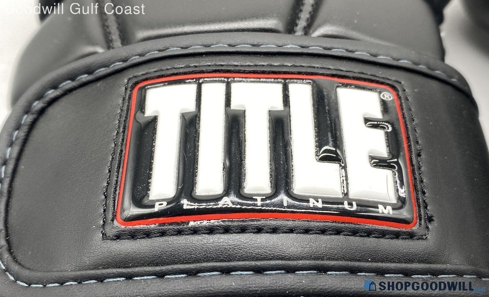 Title Platinum Boxing Training Gloves - Black/Silver 14oz chain 1